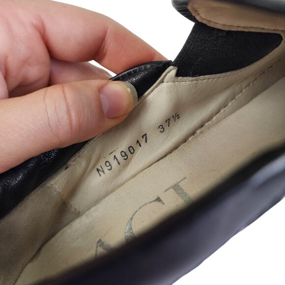 AGL Womens Plaid Woven Slip On Shoes Size US 7.5 EU 37.5 Leather Blue Black - Picture 8 of 10